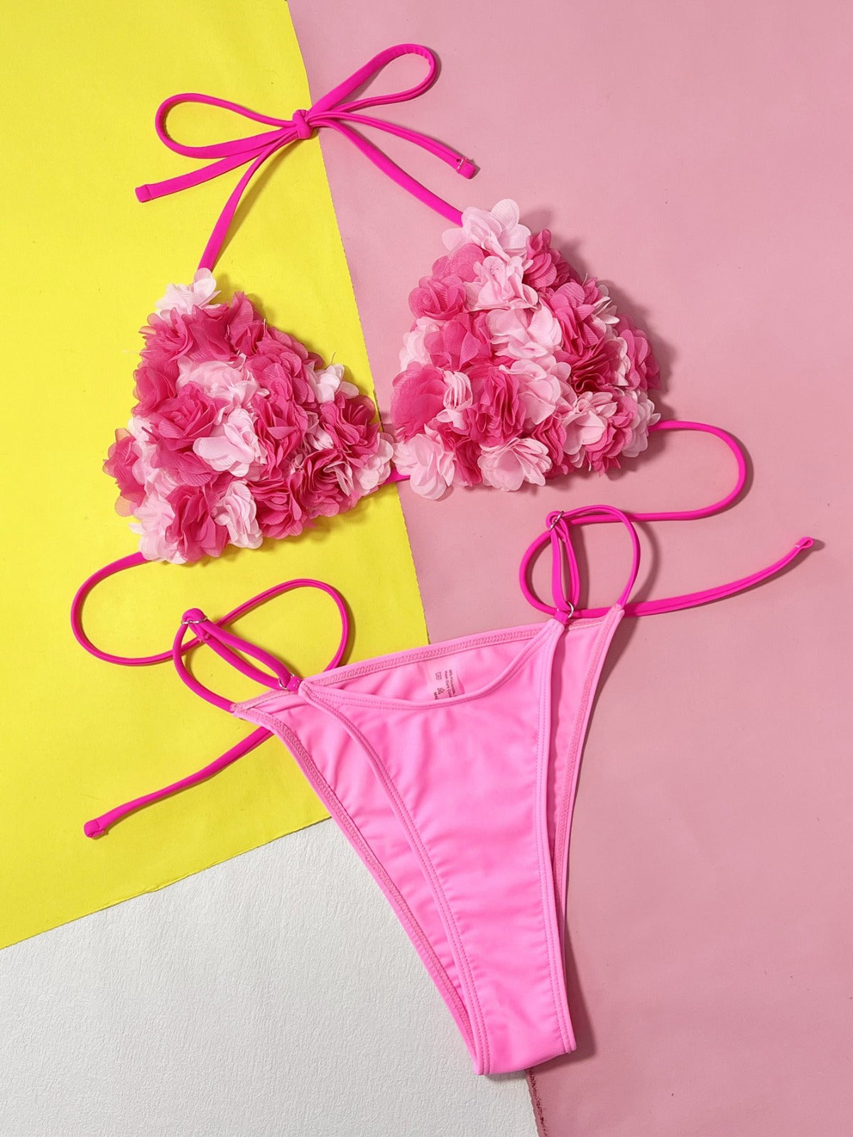 🌸 Floral Fantasy – Różowy  Strój Kąpielowy Kwiatowy Bikini